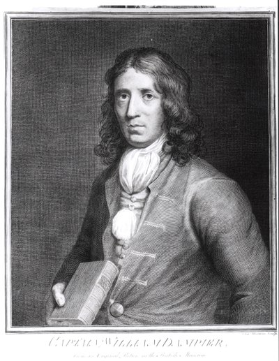 Portret van kapitein William Dampier (1652-1715) gegraveerd door Sherwin door English School
